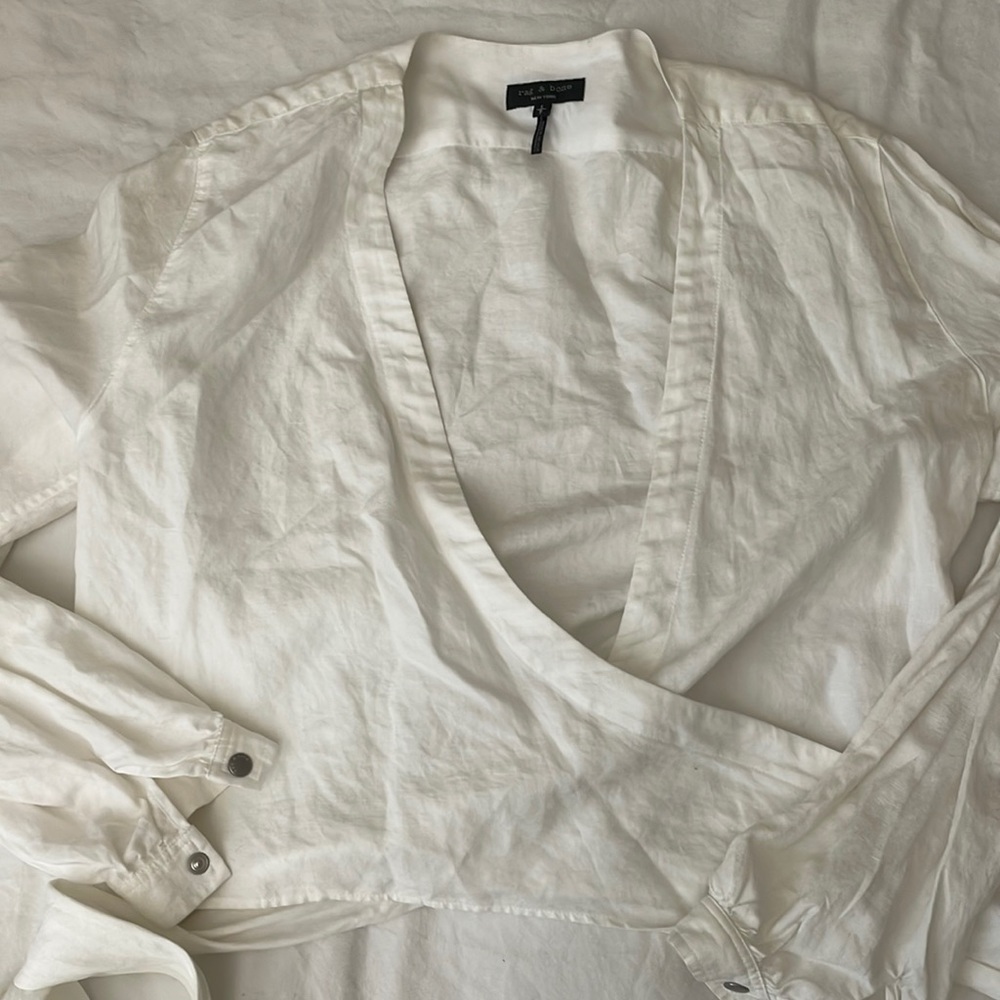 Rag & Bone Linen Wrap Top